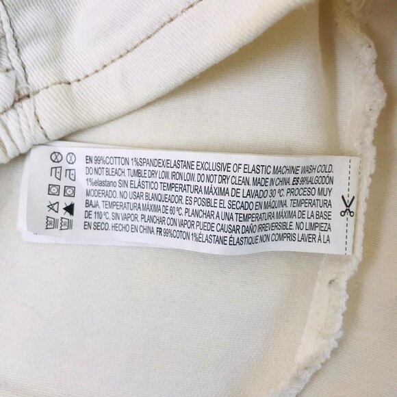 Forever 21 Off-White Button Front Denim Crop Top Size Large - Picture 6 of 6